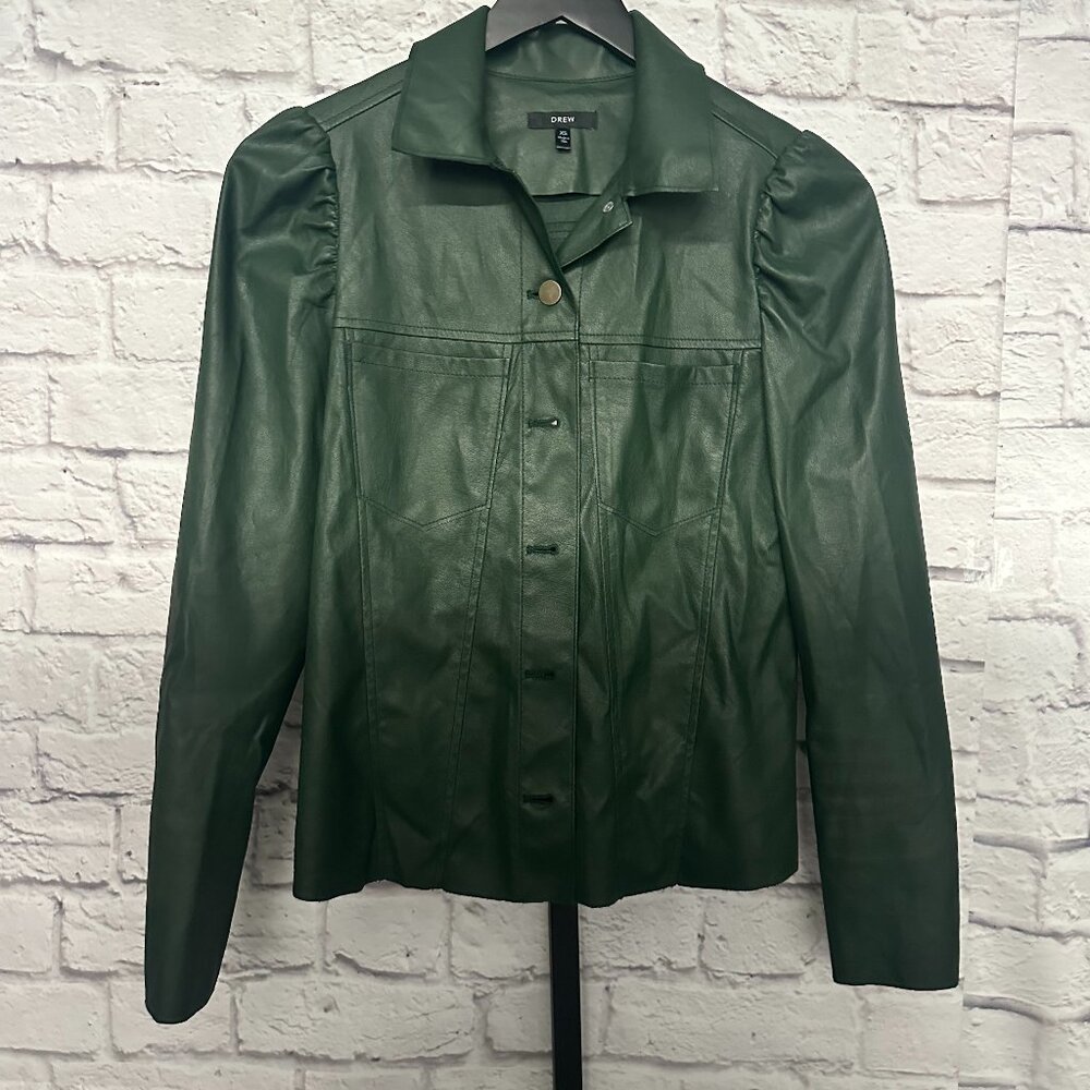 Drew Green Leather Jacket